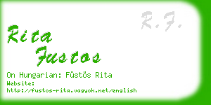 rita fustos business card
