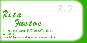 rita fustos business card